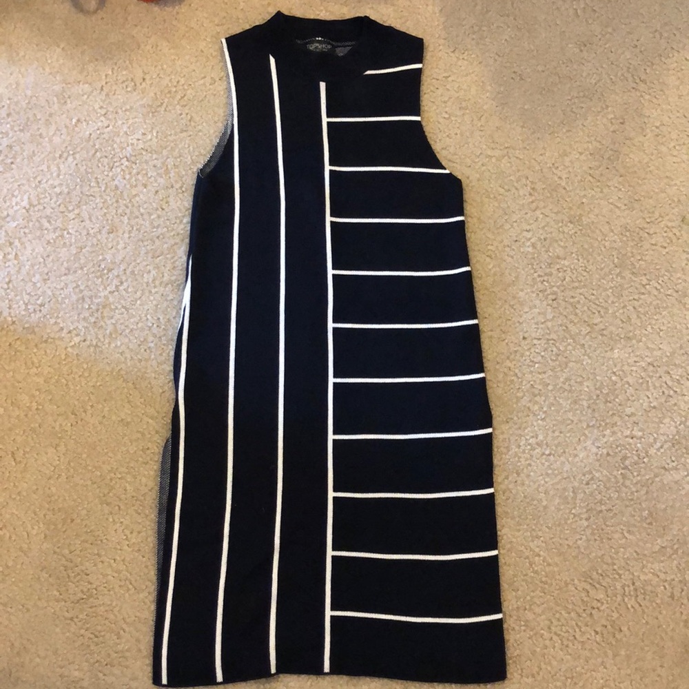 TopShop Navy/White Mod Sweater Dress